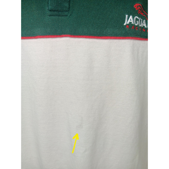 Vintage Official JAGUAR Racing Men's XL Polo Shirt Logos Short Sleeve Green - Picture 10 of 10